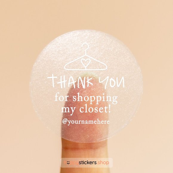 Thank You For Shopping My Closet! Stickers & Labels with your custom text - Picture 9 of 17